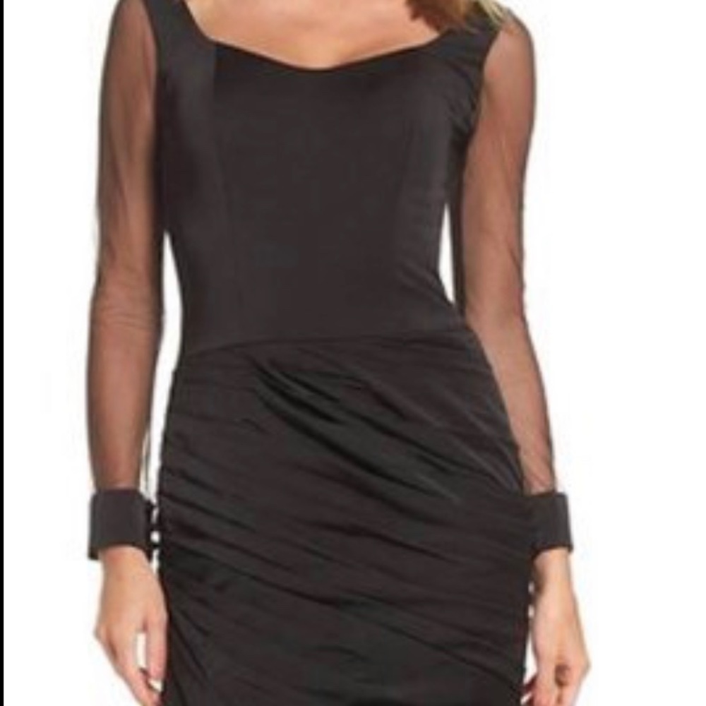 La Femme Illusion Sleeve Dress